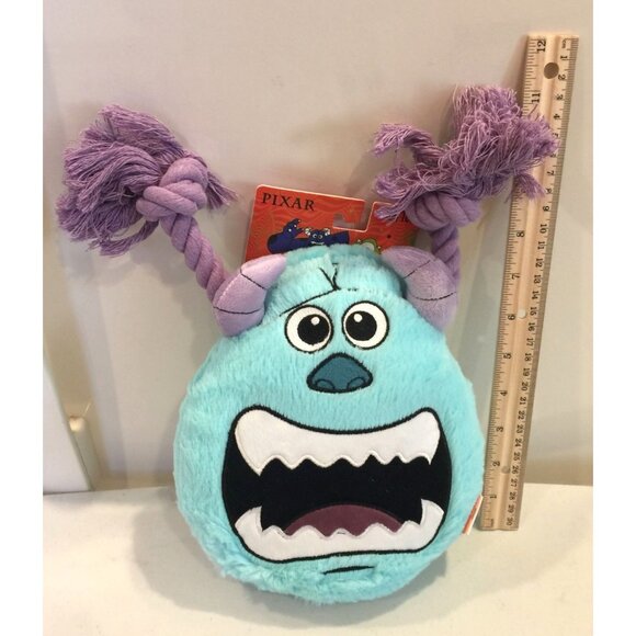 Disney Pixar Monster Inc 8" SULLY Plush Dog Toy Rope Crinkle - Picture 3 of 3